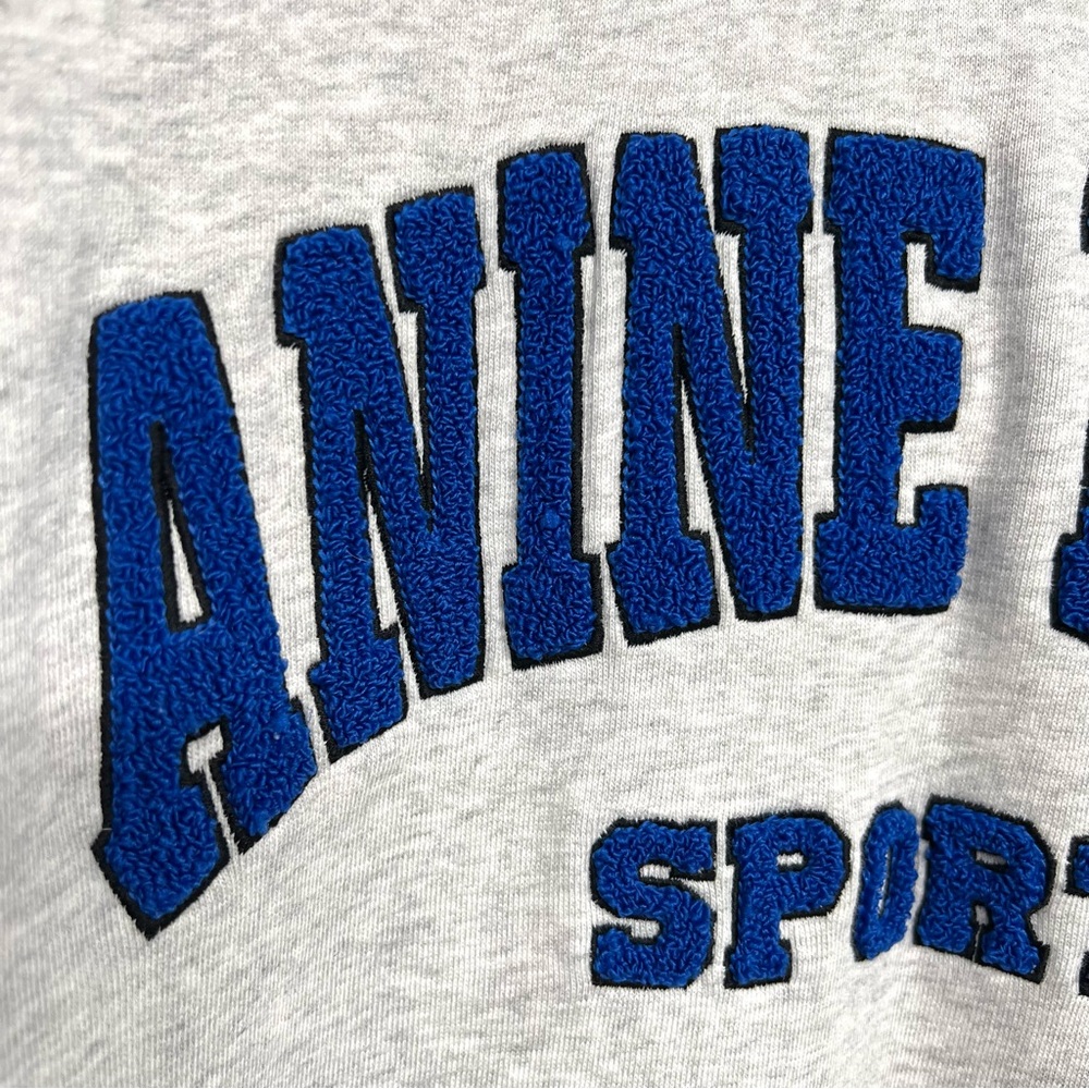 Anine Bing Sport Tyler Hoodie Grey Heather Logo Oversized Sweatshirt Women’s XS - Picture 6 of 13
